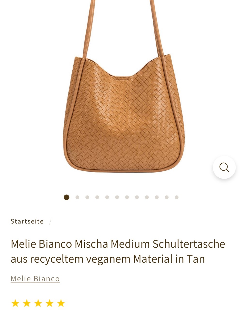 Melie Biianco Tan Woven Shoulder Bag